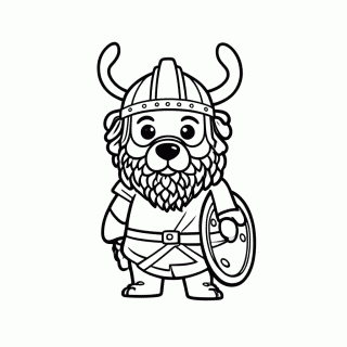 Cachorro Viking para colorir