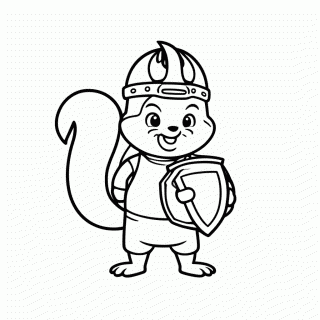 Esquilo Viking para colorir