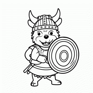 Javali Viking para colorir