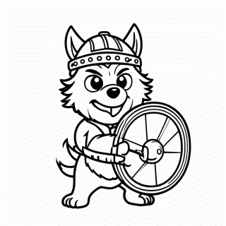 Lobo Viking para colorir