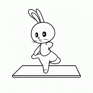 Coelho no Yoga para colorir