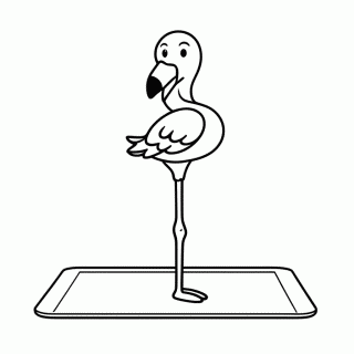 Flamingo no Yoga para colorir
