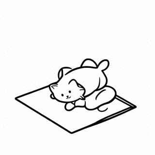 Gato no Yoga para colorir
