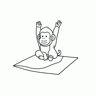 Macaco no Yoga para colorir