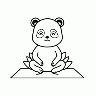 Panda no Yoga para colorir