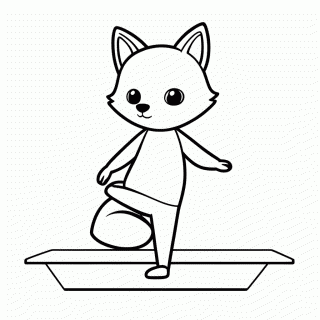 Raposa no Yoga para colorir