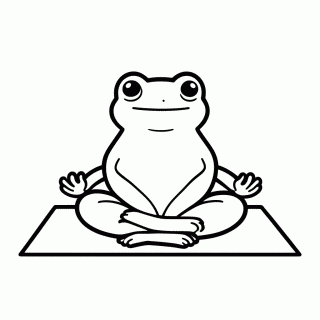 Sapo no Yoga para colorir