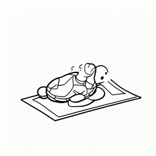 Tartaruga no Yoga para colorir