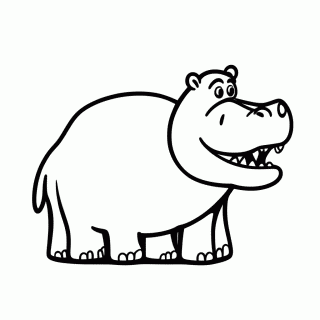 Hipopótamo para colorir