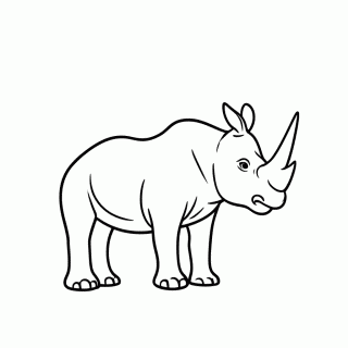 Rinoceronte para colorir
