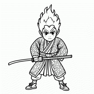 Kyojuro Rengoku Fogo para colorir