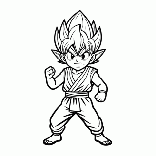 Goku Classico — Dragon Ball Z para Colorir