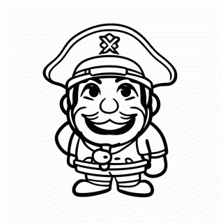 Jinbe Timoneiro para colorir