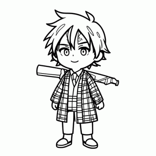 Tanjiro para colorir