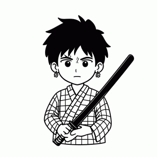 Tanjiro Kamado — Demon Slayer (Kimetsu no Yaiba) para Colorir
