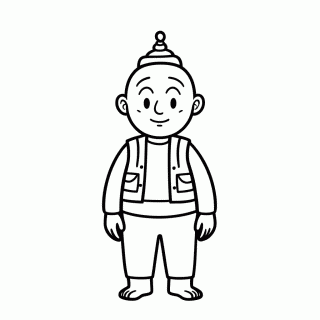 Majin Boo Magro para colorir
