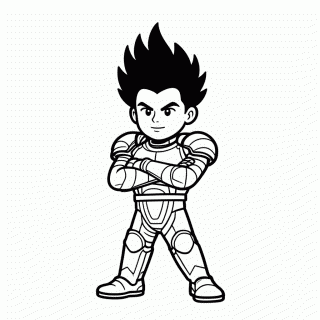 Vegeta Base para colorir