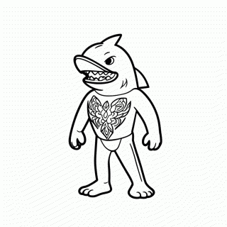 Arlong Tubarao para colorir