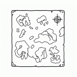 Grand Line Mapa — One Piece para Colorir