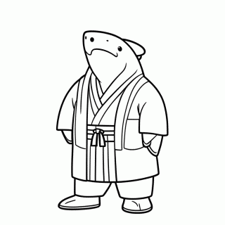 Jinbe Helmsman para colorir