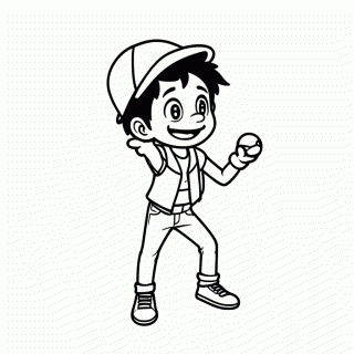 Ash Ketchum para colorir