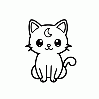 Artemis Gato Branco para colorir