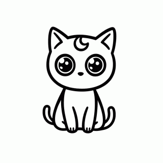 Luna Gatinha Preta para colorir