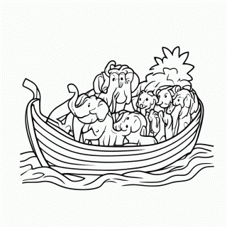 Casal De Elefantes Na Arca para colorir