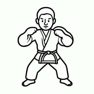 Karateca Com Kata para colorir