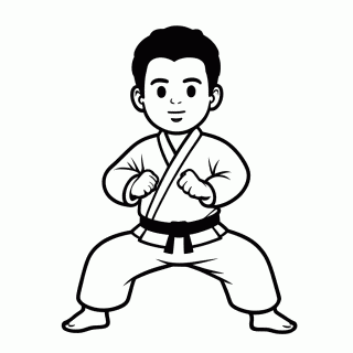 Kung Fu Postura para colorir