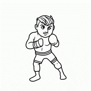 Muay Thai Cotovelada para colorir