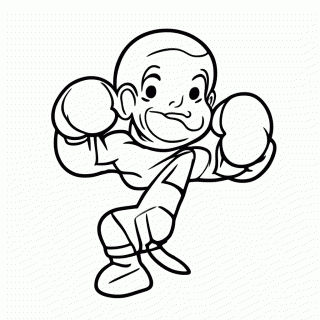 Muay Thai Joelhada para colorir