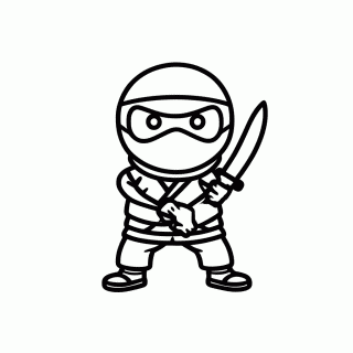 Ninja Com Katana para colorir