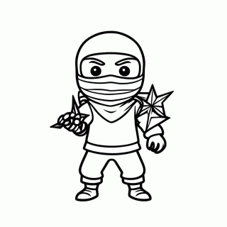 Ninja Com Shuriken para colorir