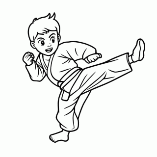Taekwondo Chute Alto para colorir