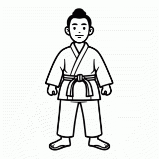 Taekwondo Faixa Preta para colorir