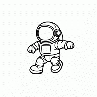 Astronauta Flutuando Espaco para colorir