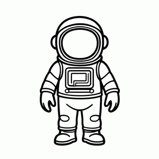 Astronauta Traje Branco — Astronautas para Colorir