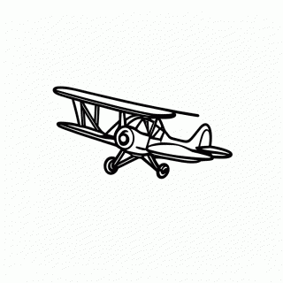 Aviao Biplano Vintage para colorir