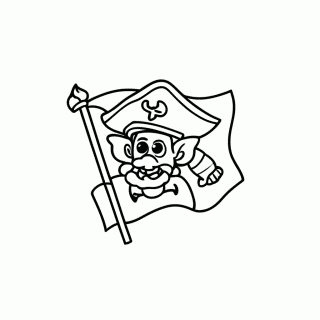 Bandeira Pirata Jolly Roger — Aventura e Exploração para Colorir