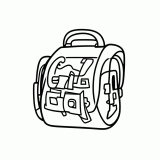 Caca Tesouro Mochila para colorir