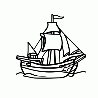 Navio Pirata Caravela para colorir