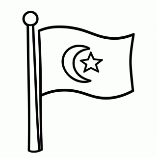 Bandeira da Argélia para colorir