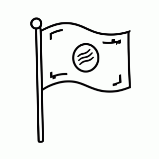 Bandeira da Coreia do Sul para colorir