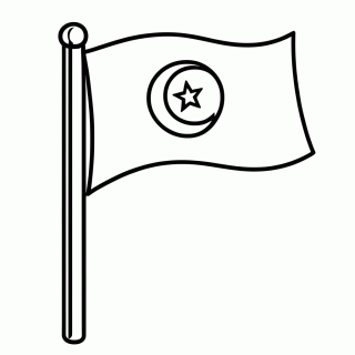 Bandeira da Tunísia para colorir
