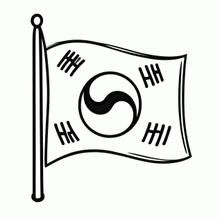 Bandeira do(a) Coreia Do Sul para colorir