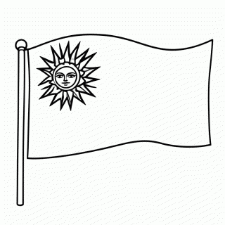 Bandeira do(a) Uruguai para colorir