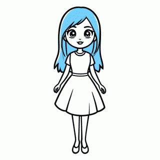 Barbie Cabelo Azul para colorir