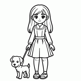 Barbie Com Cachorro para colorir