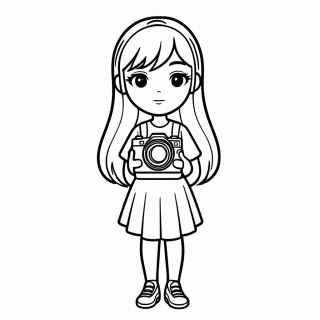 Barbie Fotografa para colorir